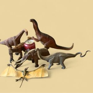 Lot Of 6 Vintage Dinosaurs Kong Skull Island Pterodon Apatosaurus Wooly Mammoth